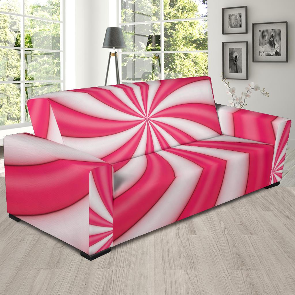 Vortex Twist Swirl Candy Print Sofa Slipcover-JTAMIGO.COM