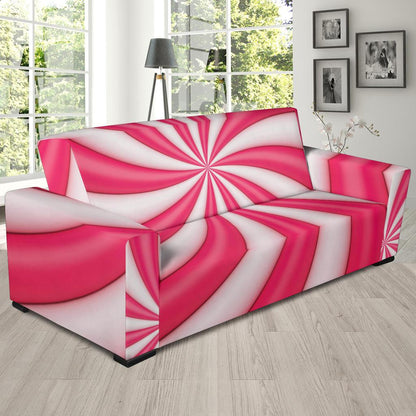 Vortex Twist Swirl Candy Print Sofa Slipcover-JTAMIGO.COM