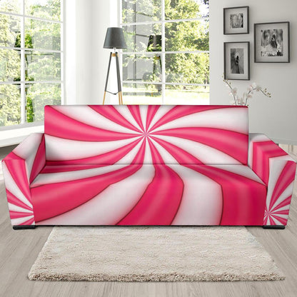 Vortex Twist Swirl Candy Print Sofa Slipcover-JTAMIGO.COM