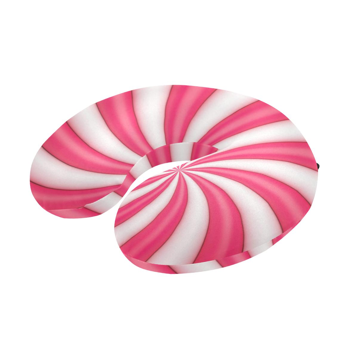 Vortex Twist Swirl Candy Print U-Shaped Travel Neck Pillow-JTAMIGO.COM