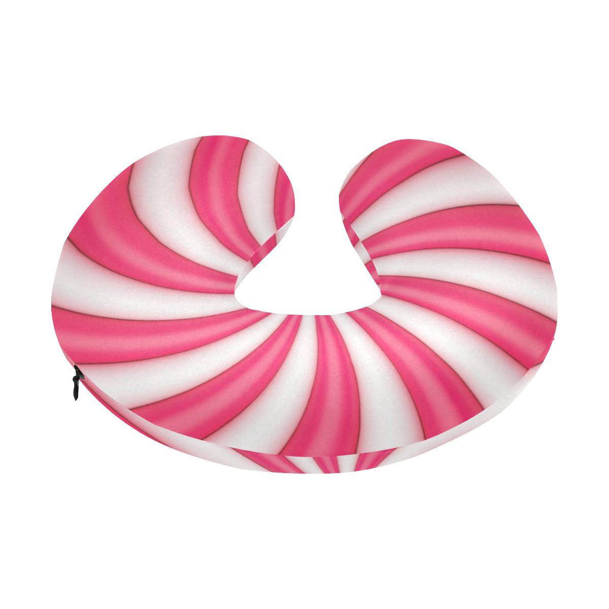 Vortex Twist Swirl Candy Print U-Shaped Travel Neck Pillow-JTAMIGO.COM