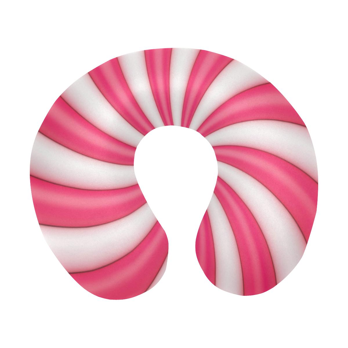 Vortex Twist Swirl Candy Print U-Shaped Travel Neck Pillow-JTAMIGO.COM