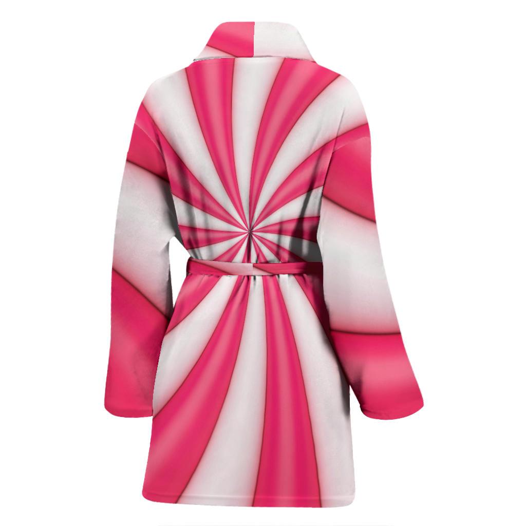 Vortex Twist Swirl Candy Print Women Bath Robe-JTAMIGO.COM