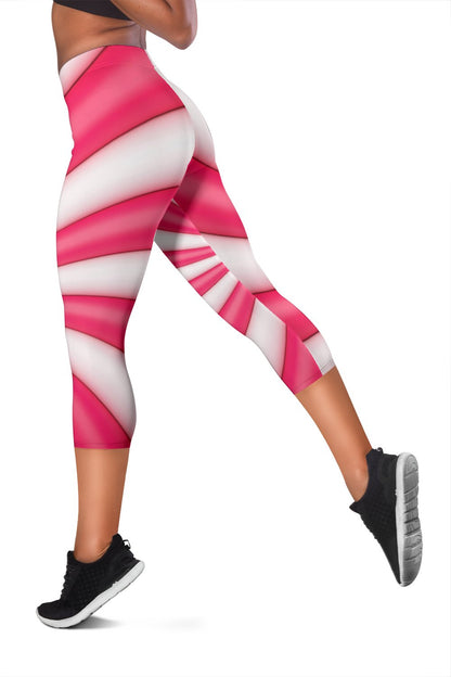 Vortex Twist Swirl Candy Print Women Capris