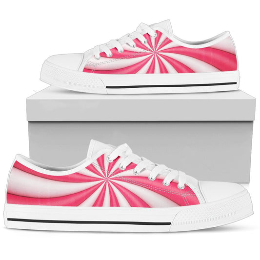 Vortex Twist Swirl Candy Print Women Low Top Shoes-JTAMIGO.COM