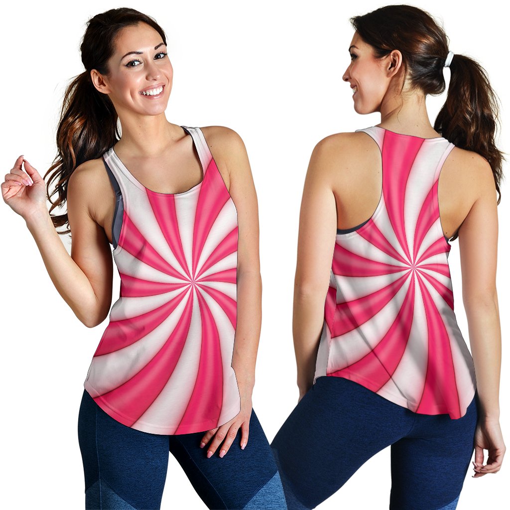Vortex Twist Swirl Candy Print Women Racerback Tank Top