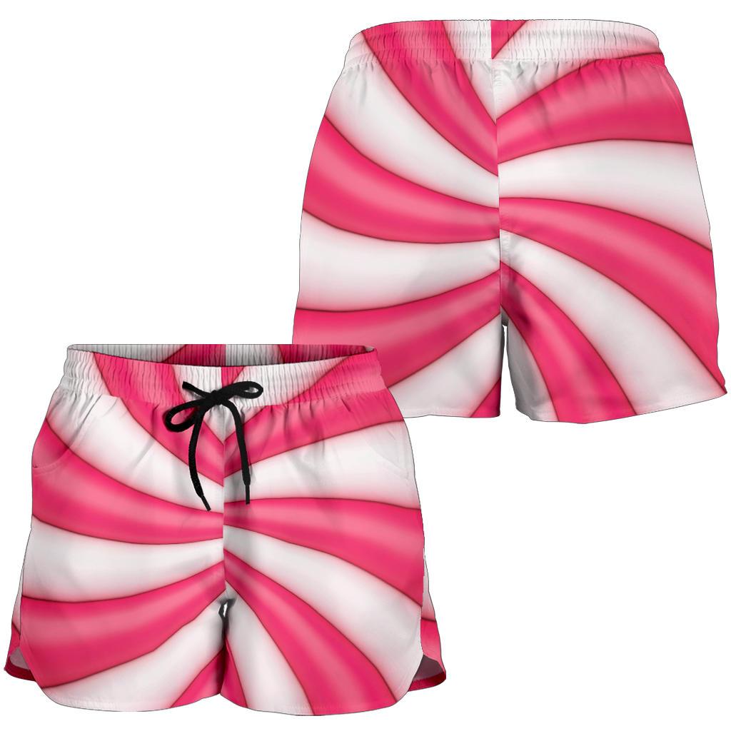 Vortex Twist Swirl Candy Print Women Shorts-JTAMIGO.COM