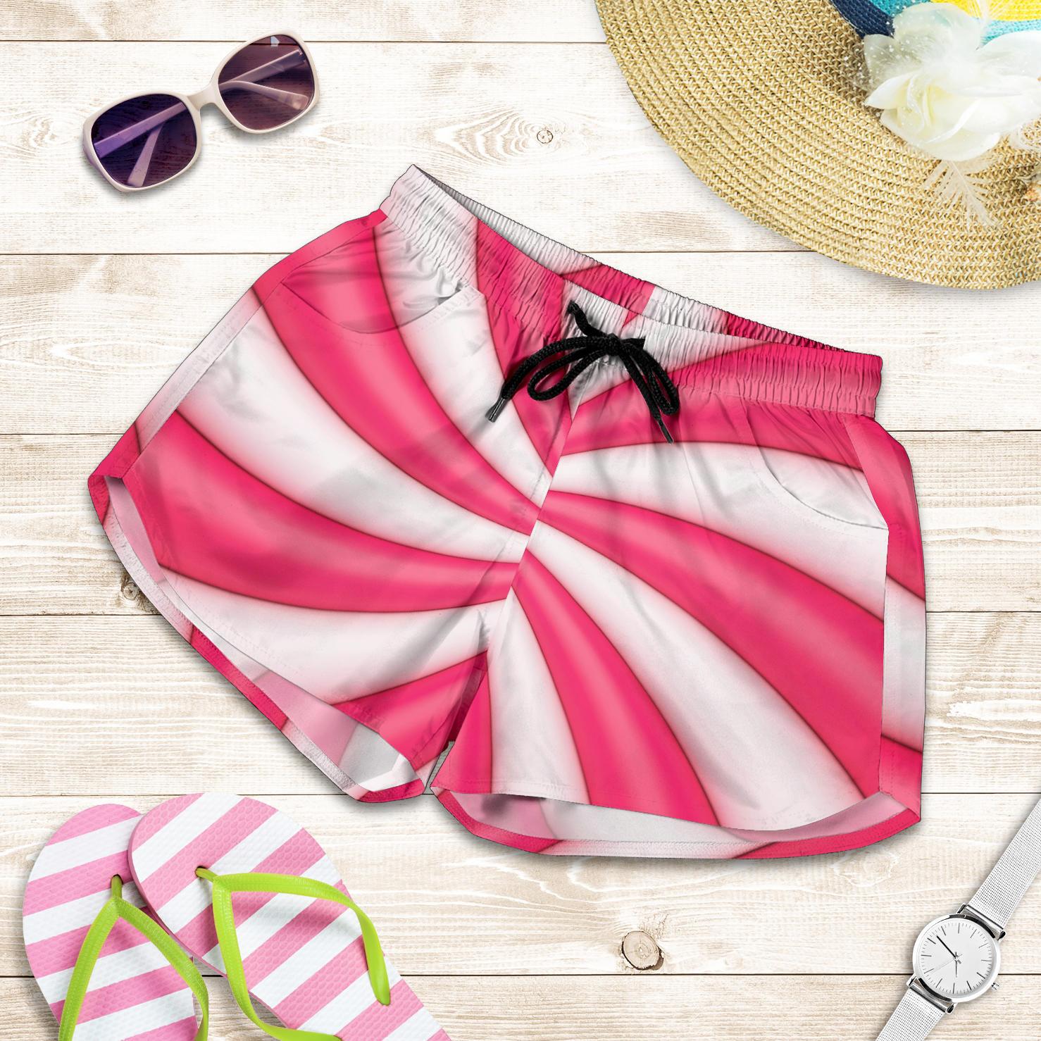 Vortex Twist Swirl Candy Print Women Shorts-JTAMIGO.COM