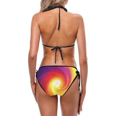 Vortex Twist Swirl Flame Themed Bikini Swimsuit-JTAMIGO.COM