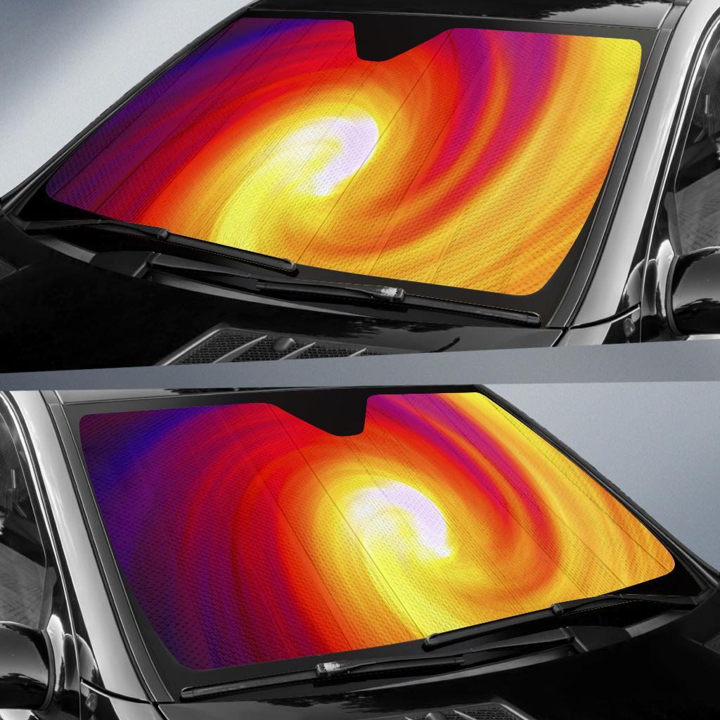 Vortex Twist Swirl Flame Themed Car Sun Shade For Windshield