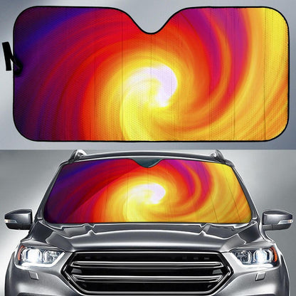 Vortex Twist Swirl Flame Themed Car Sun Shade For Windshield