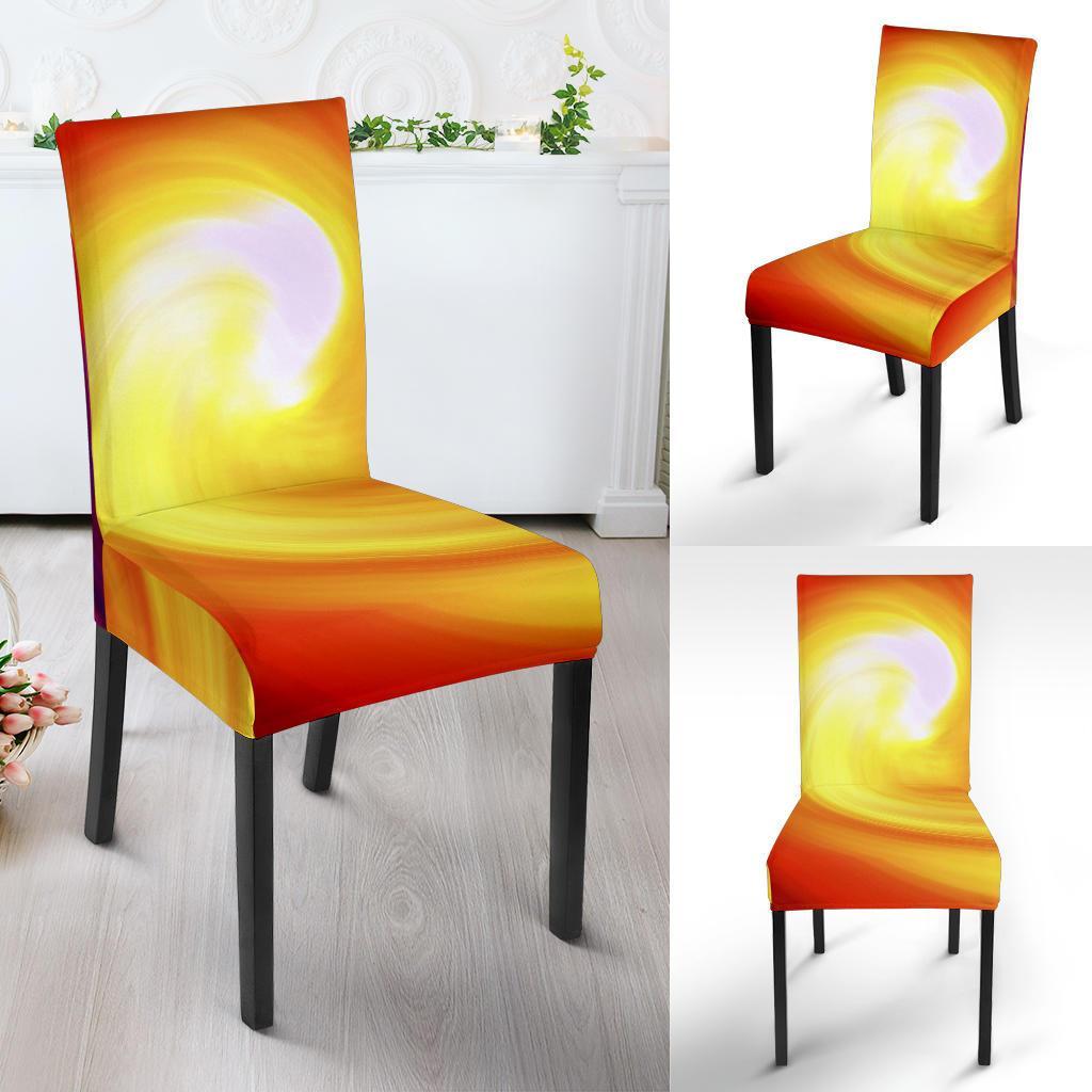 Vortex Twist Swirl Flame Themed Dining Chair Slipcover-JTAMIGO.COM