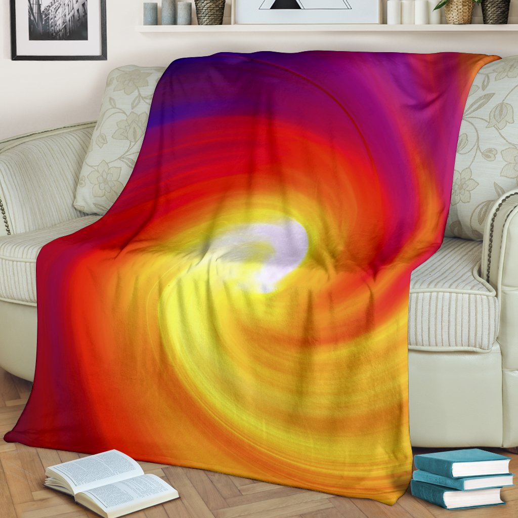 Vortex Twist Swirl Flame Themed Fleece Blanket