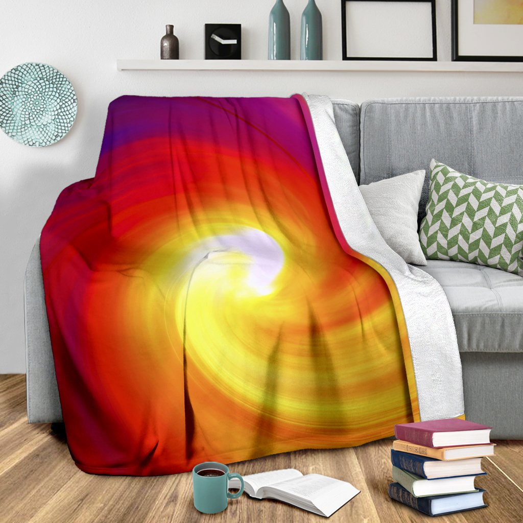Vortex Twist Swirl Flame Themed Fleece Blanket