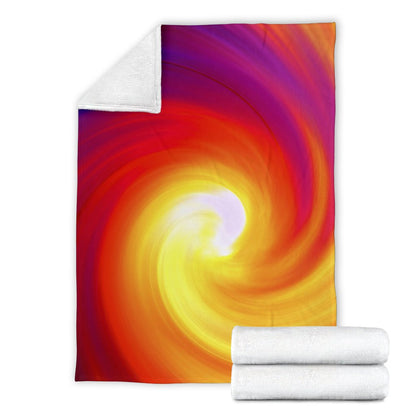 Vortex Twist Swirl Flame Themed Fleece Blanket