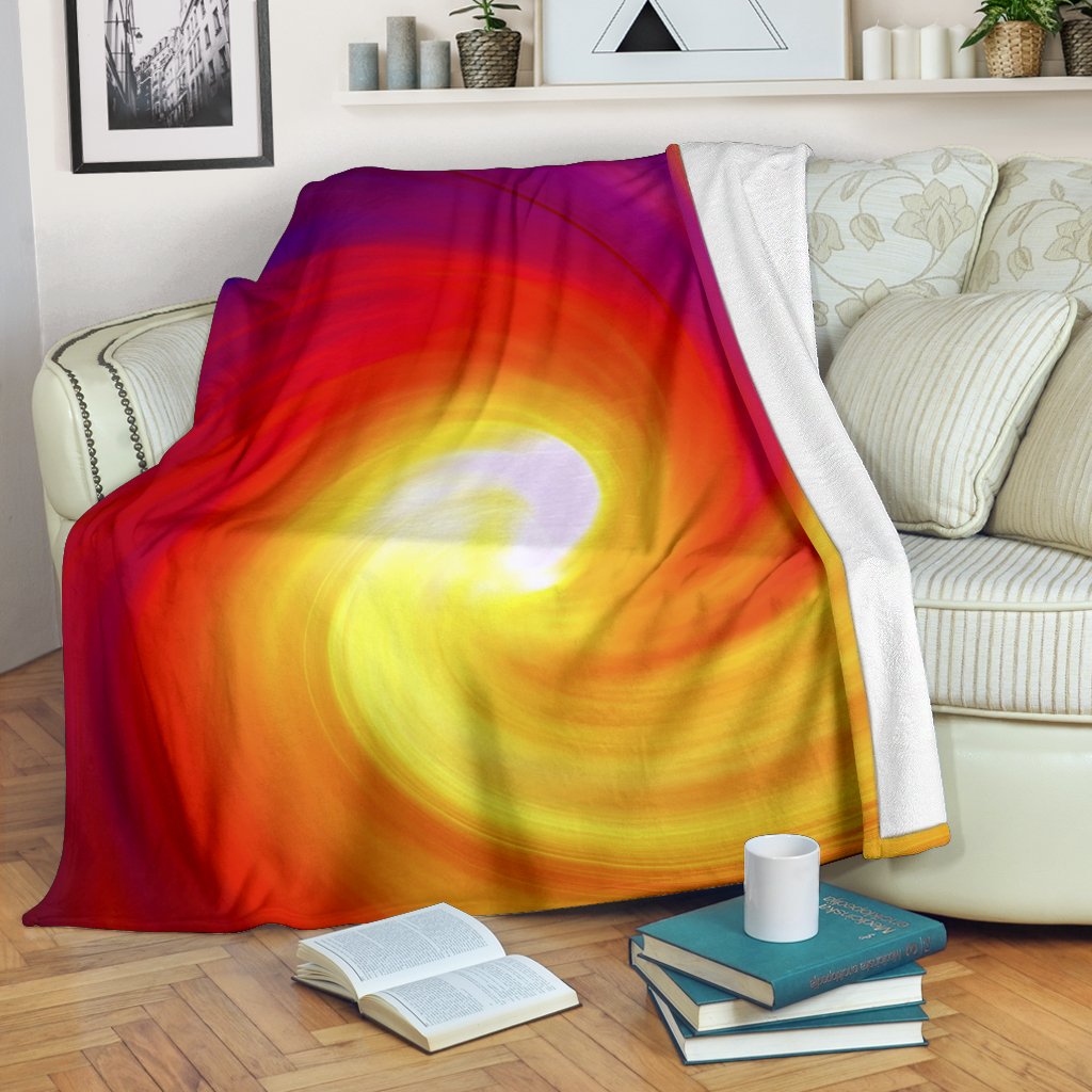 Vortex Twist Swirl Flame Themed Fleece Blanket