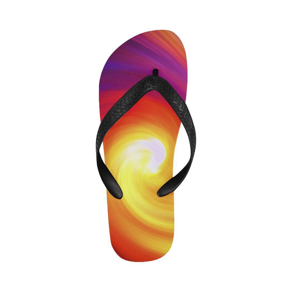 Vortex Twist Swirl Flame Themed Flip Flops-JTAMIGO.COM