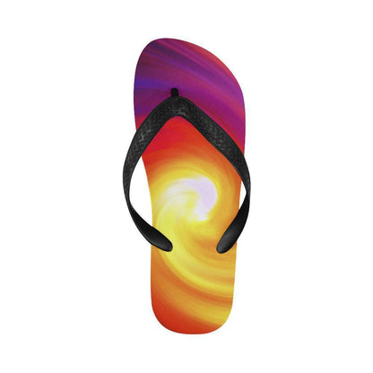 Vortex Twist Swirl Flame Themed Flip Flops-JTAMIGO.COM
