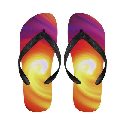 Vortex Twist Swirl Flame Themed Flip Flops-JTAMIGO.COM