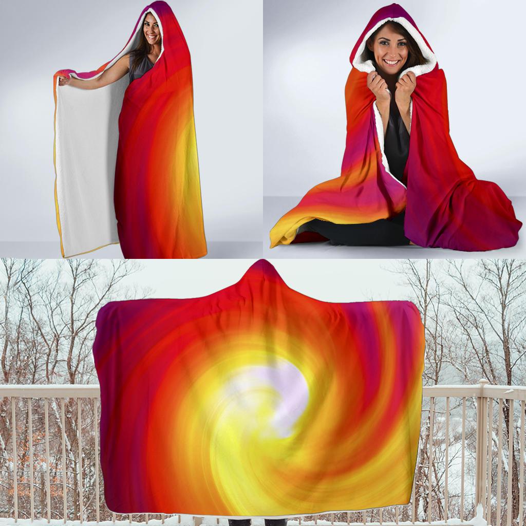 Vortex Twist Swirl Flame Themed Hooded Blanket-JTAMIGO.COM