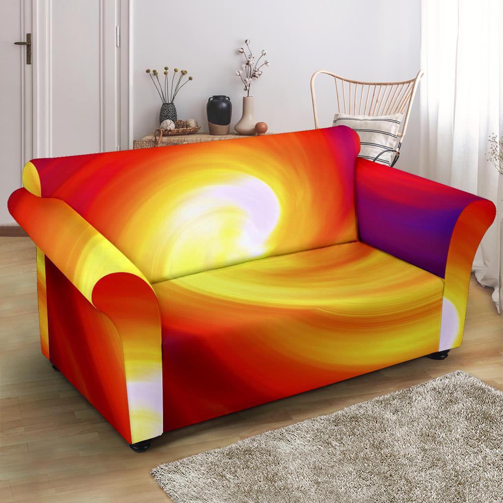 Vortex Twist Swirl Flame Themed Loveseat Slipcover-JTAMIGO.COM