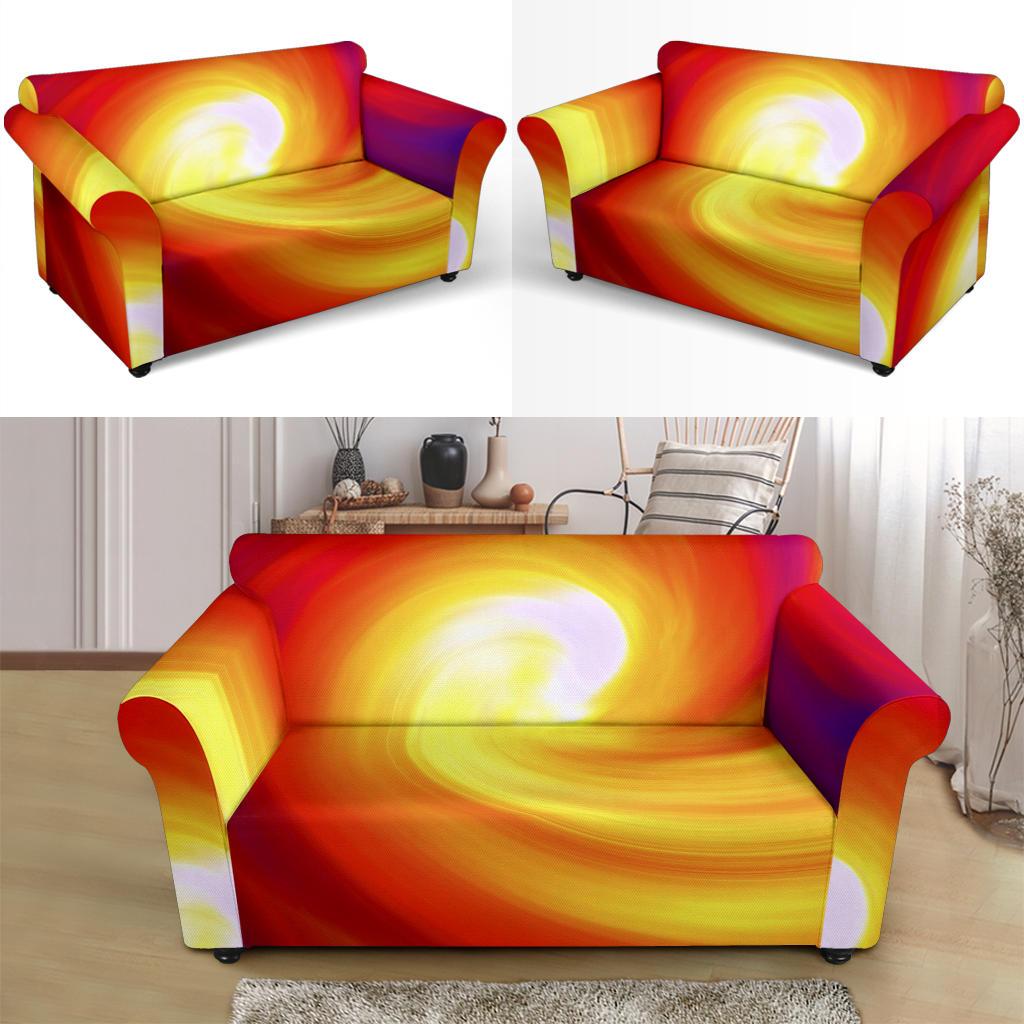 Vortex Twist Swirl Flame Themed Loveseat Slipcover-JTAMIGO.COM