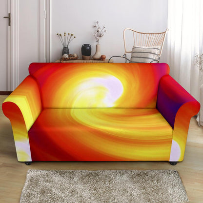 Vortex Twist Swirl Flame Themed Loveseat Slipcover-JTAMIGO.COM