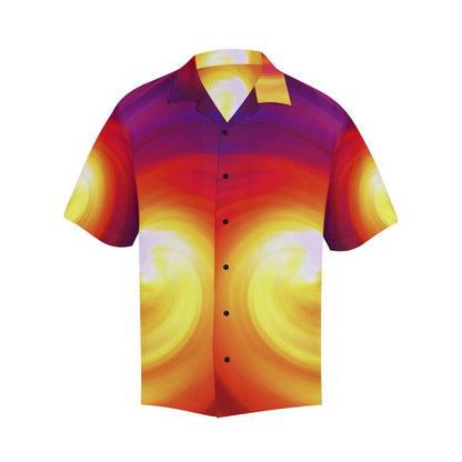 Vortex Twist Swirl Flame Themed Men Aloha Hawaiian Shirt