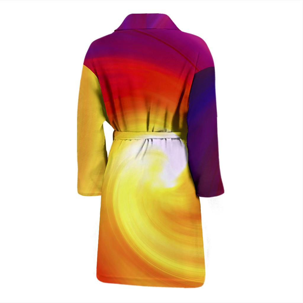Vortex Twist Swirl Flame Themed Men Bath Robe-JTAMIGO.COM