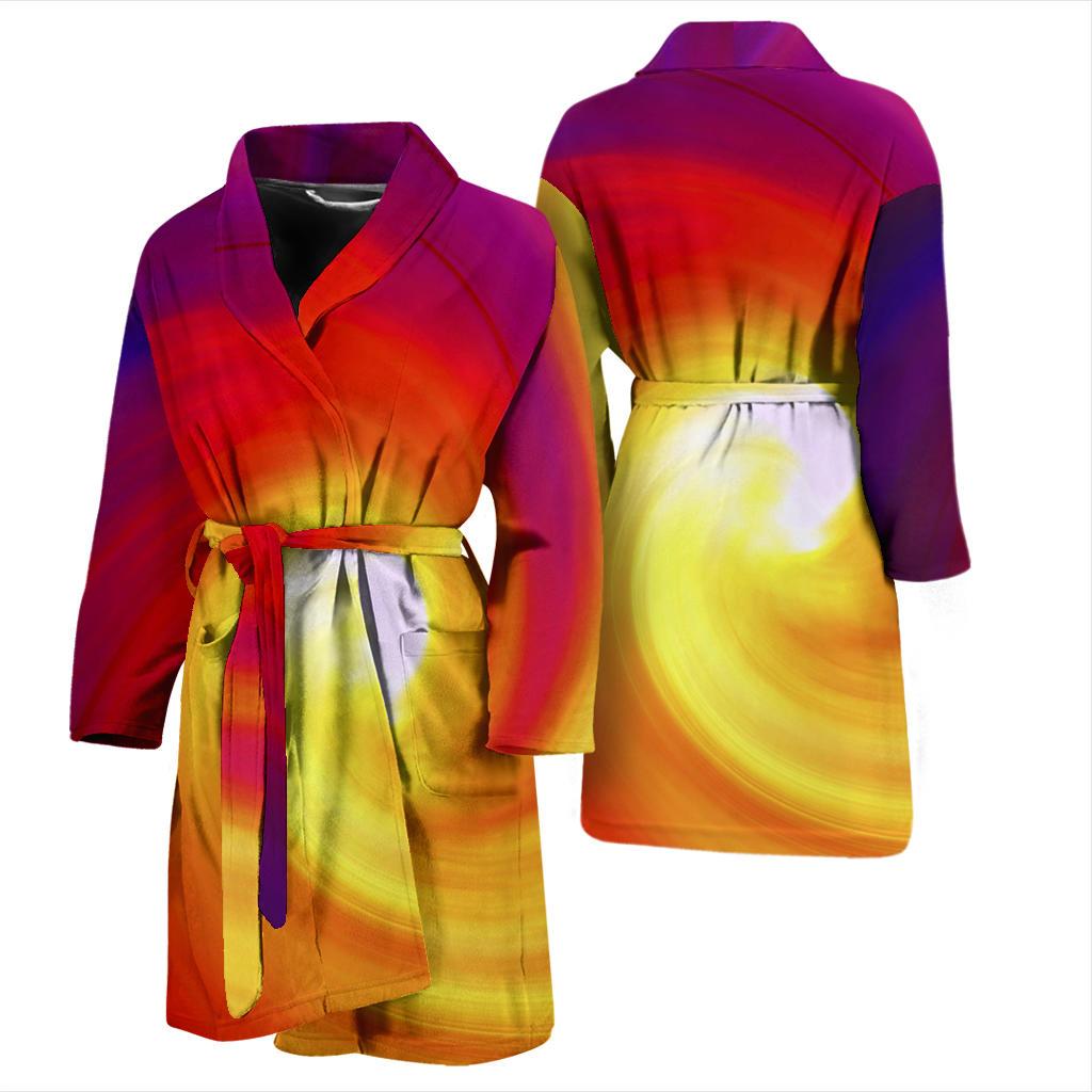 Vortex Twist Swirl Flame Themed Men Bath Robe-JTAMIGO.COM