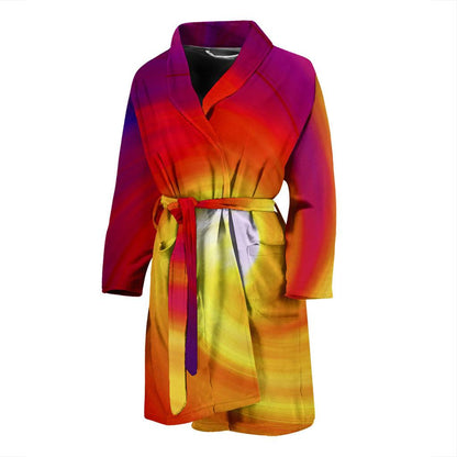 Vortex Twist Swirl Flame Themed Men Bath Robe-JTAMIGO.COM
