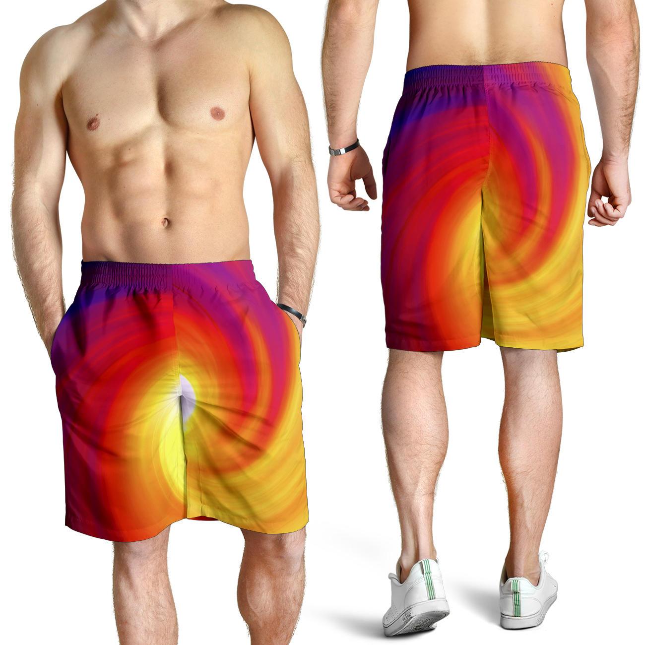 Vortex Twist Swirl Flame Themed Mens Shorts-JTAMIGO.COM