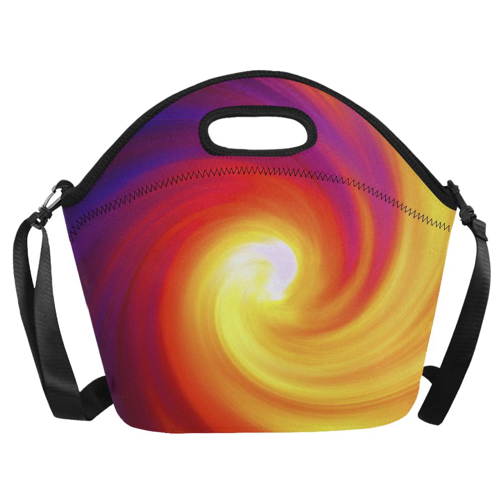 Vortex Twist Swirl Flame Themed Neoprene Lunch Bag (Model 1669)(Large)-JTAMIGO.COM