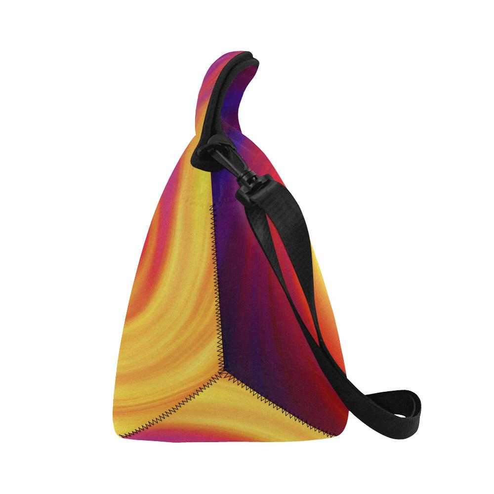 Vortex Twist Swirl Flame Themed Neoprene Lunch Bag (Model 1669)(Large)-JTAMIGO.COM
