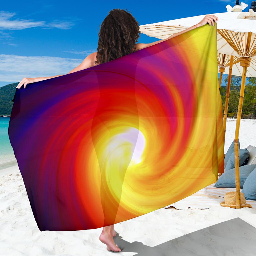 Vortex Twist Swirl Flame Themed Sarong Pareo Wrap