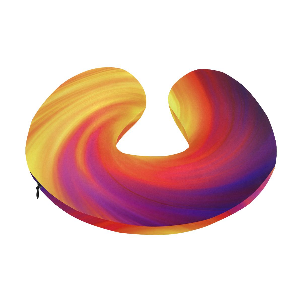Vortex Twist Swirl Flame Themed U-Shaped Travel Neck Pillow-JTAMIGO.COM