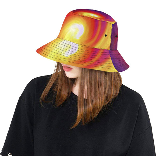 Vortex Twist Swirl Flame Themed Unisex Bucket Hat