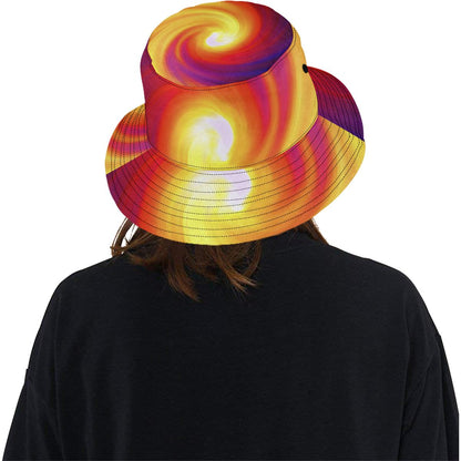 Vortex Twist Swirl Flame Themed Unisex Bucket Hat