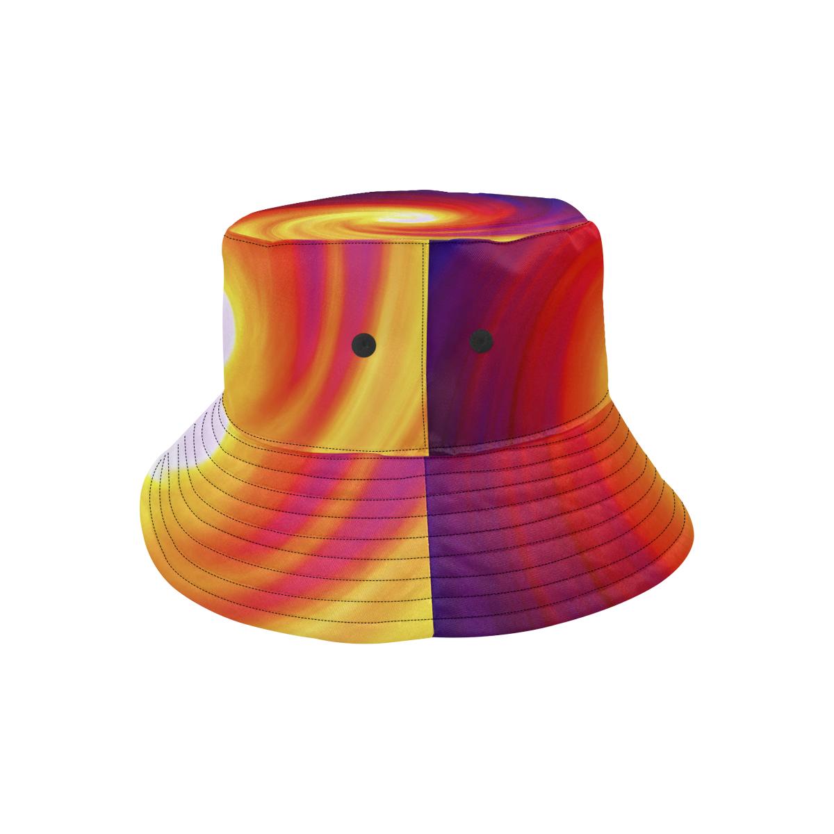 Vortex Twist Swirl Flame Themed Unisex Bucket Hat