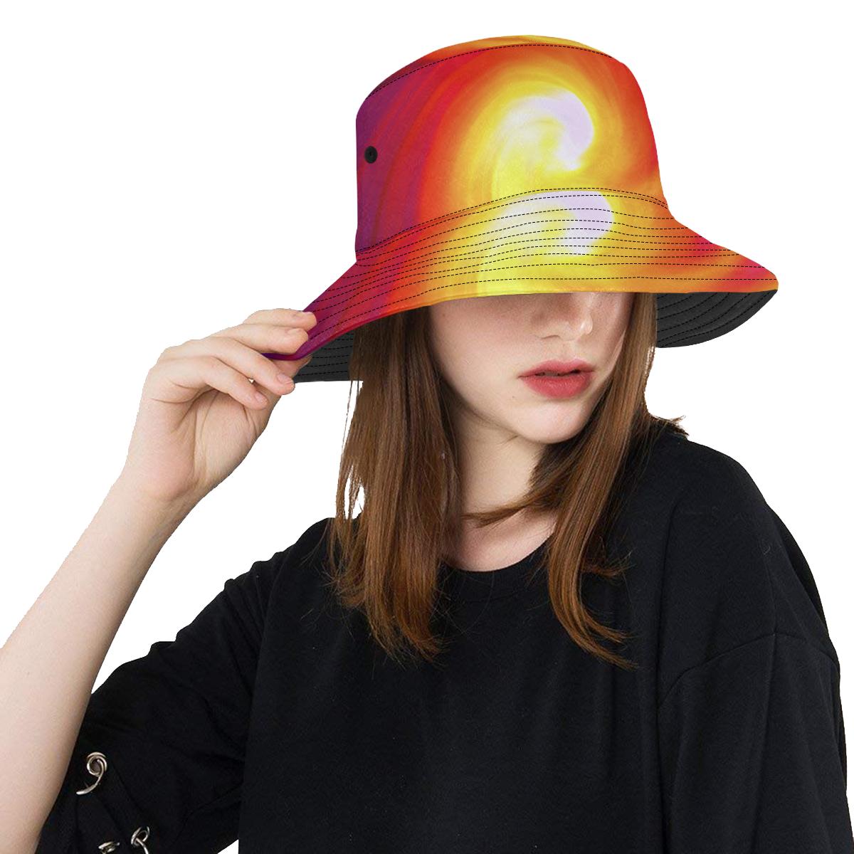 Vortex Twist Swirl Flame Themed Unisex Bucket Hat