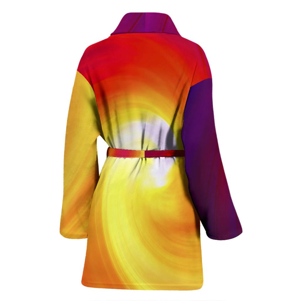 Vortex Twist Swirl Flame Themed Women Bath Robe-JTAMIGO.COM