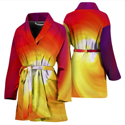 Vortex Twist Swirl Flame Themed Women Bath Robe-JTAMIGO.COM