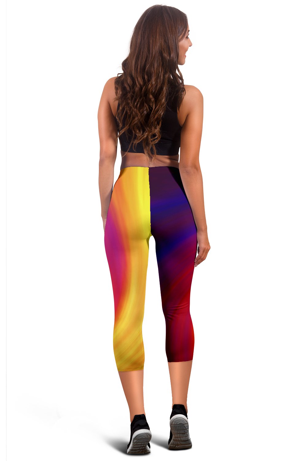 Vortex Twist Swirl Flame Themed Women Capris