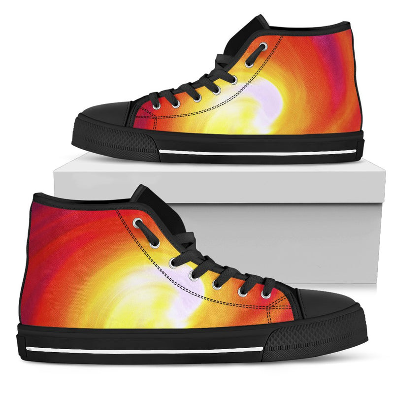 Vortex Twist Swirl Flame Themed Women High Top Shoes