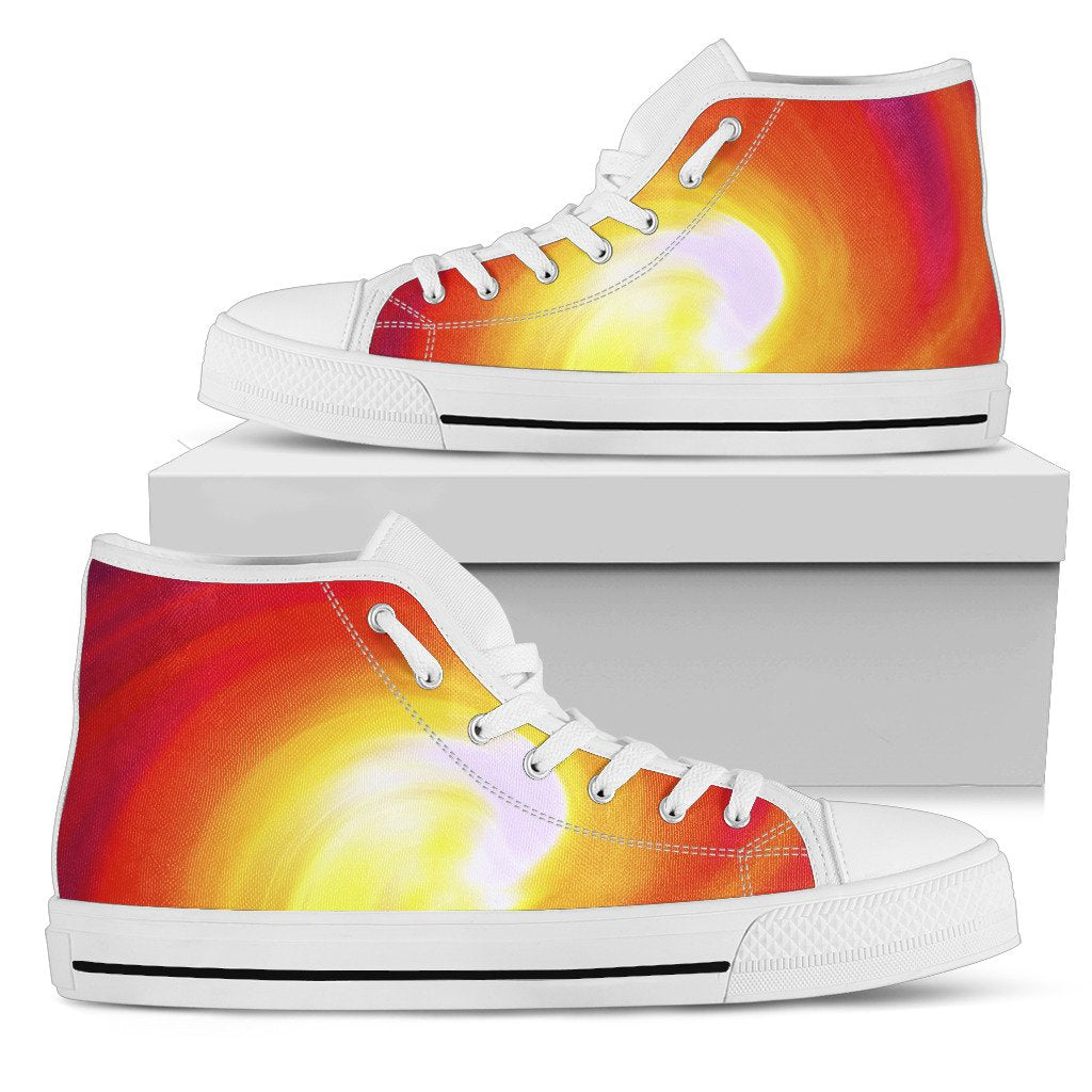 Vortex Twist Swirl Flame Themed Women High Top Shoes