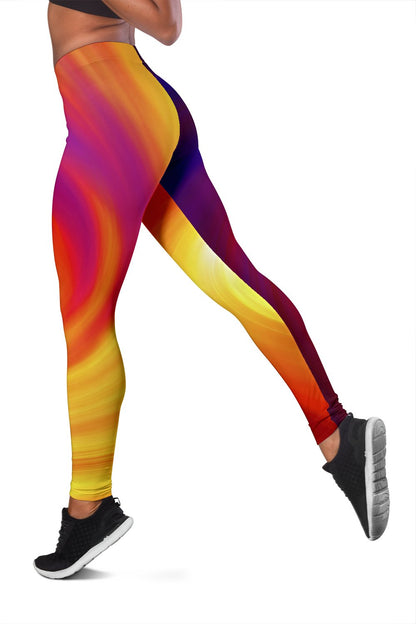 Vortex Twist Swirl Flame Themed Women Leggings