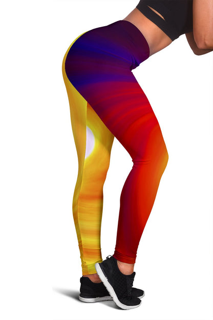 Vortex Twist Swirl Flame Themed Women Leggings