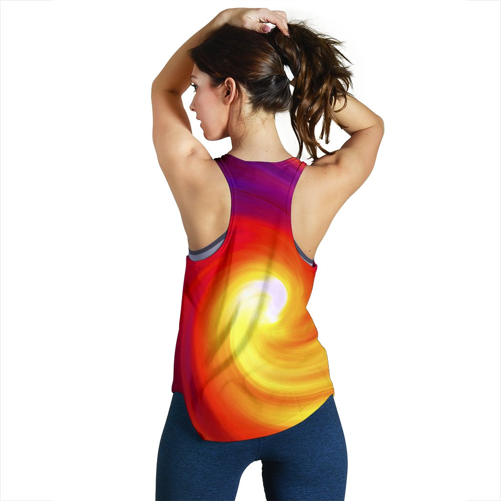 Vortex Twist Swirl Flame Themed Women Racerback Tank Top
