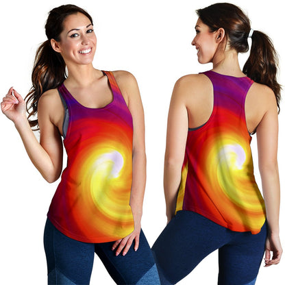 Vortex Twist Swirl Flame Themed Women Racerback Tank Top