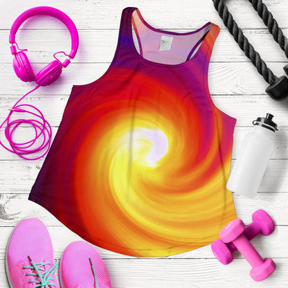 Vortex Twist Swirl Flame Themed Women Racerback Tank Top